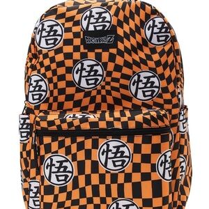 Dragon Ball Z Checkered Backpack - Orange and Black